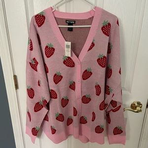 Hot Topic Pink Strawberry Cardigan 4X